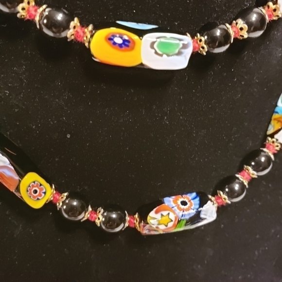 Vintage Italian Millefiori bead necklace art glass - Picture 6 of 10